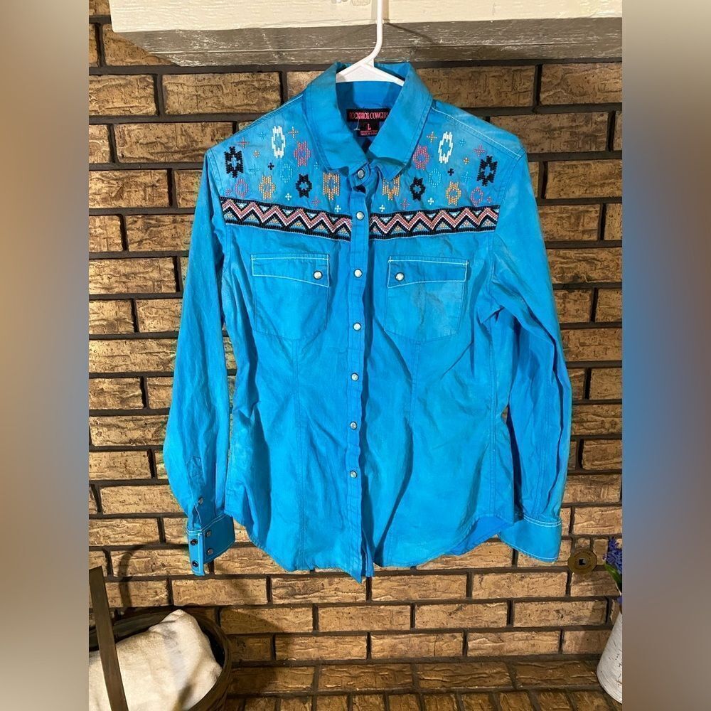 Rock&roll cowgirl long sleeve button down